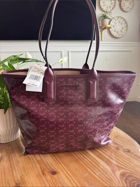 Michael Kors Burgundy MK Logo Tote